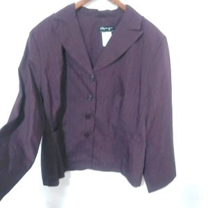 Spago 22 Wine Blazer Lightweight Jacket Plus